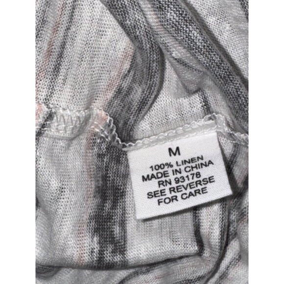 Workshop Republic Clothing Womens Striped Sleeveless Linen Top V-Neck M - Picture 2 of 6